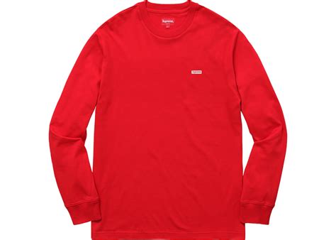 Supreme Metallic Box Logo L/S Tee Red Men's